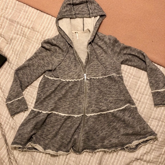 Free people Tiered Trapeze Zip Sweatshirt - Picture 2 of 6